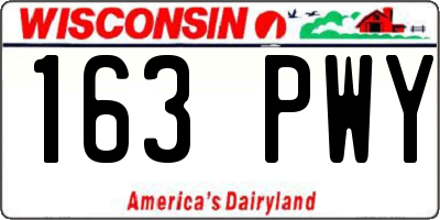 WI license plate 163PWY