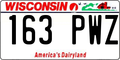 WI license plate 163PWZ