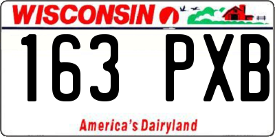 WI license plate 163PXB