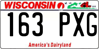 WI license plate 163PXG