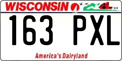 WI license plate 163PXL