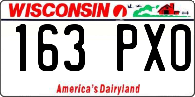 WI license plate 163PXO