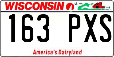 WI license plate 163PXS