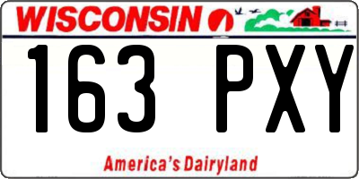 WI license plate 163PXY