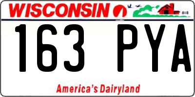 WI license plate 163PYA