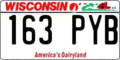 WI license plate 163PYB