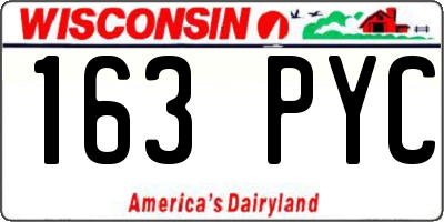 WI license plate 163PYC