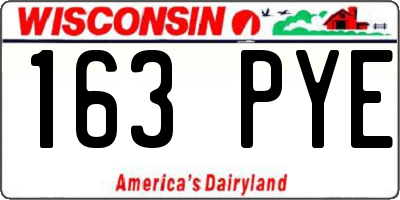 WI license plate 163PYE