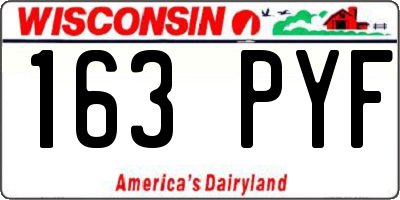 WI license plate 163PYF