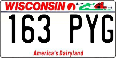 WI license plate 163PYG