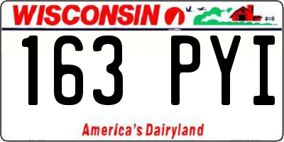 WI license plate 163PYI