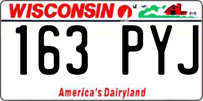 WI license plate 163PYJ