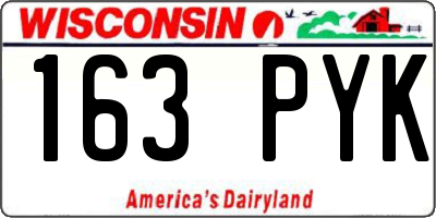 WI license plate 163PYK