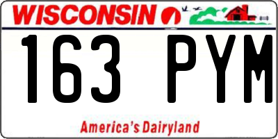 WI license plate 163PYM