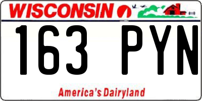 WI license plate 163PYN