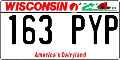 WI license plate 163PYP