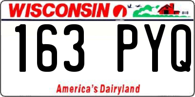 WI license plate 163PYQ