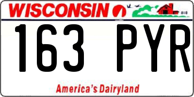 WI license plate 163PYR