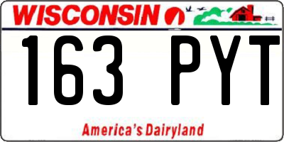 WI license plate 163PYT