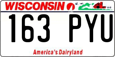 WI license plate 163PYU