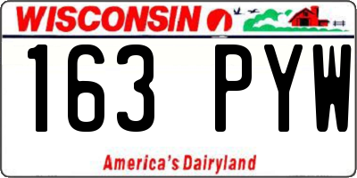 WI license plate 163PYW