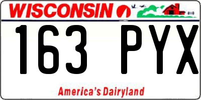 WI license plate 163PYX