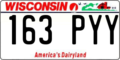 WI license plate 163PYY