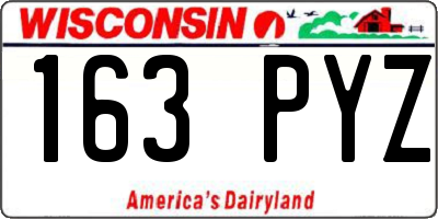 WI license plate 163PYZ