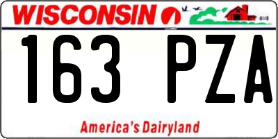 WI license plate 163PZA
