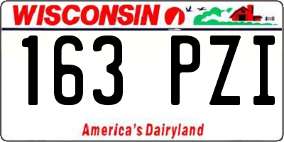 WI license plate 163PZI