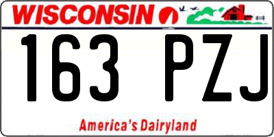 WI license plate 163PZJ