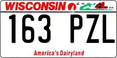 WI license plate 163PZL