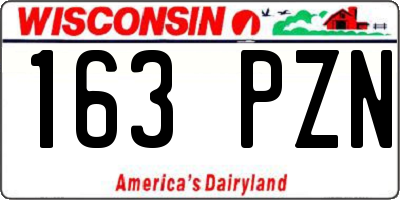 WI license plate 163PZN
