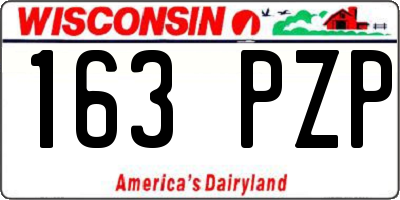WI license plate 163PZP