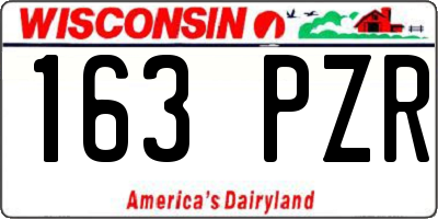 WI license plate 163PZR