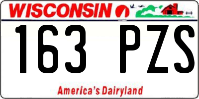 WI license plate 163PZS