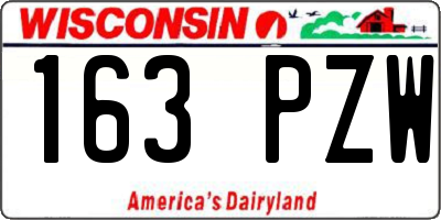 WI license plate 163PZW