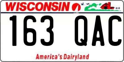 WI license plate 163QAC