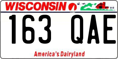 WI license plate 163QAE