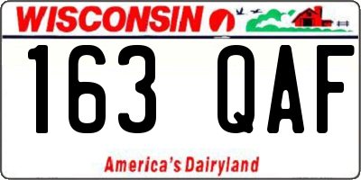 WI license plate 163QAF