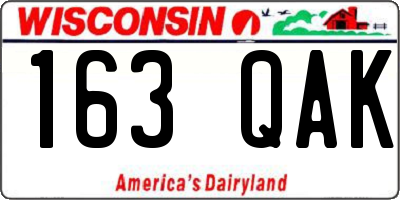 WI license plate 163QAK