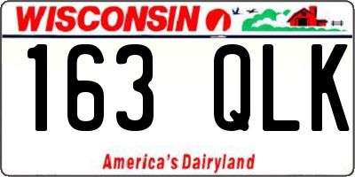 WI license plate 163QLK