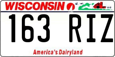 WI license plate 163RIZ