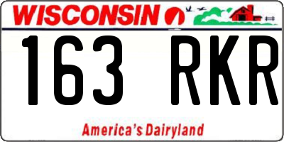 WI license plate 163RKR