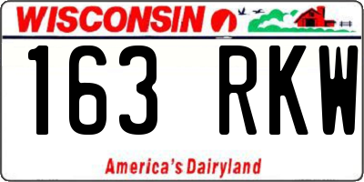 WI license plate 163RKW