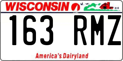 WI license plate 163RMZ