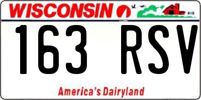 WI license plate 163RSV