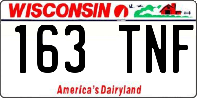 WI license plate 163TNF