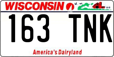 WI license plate 163TNK