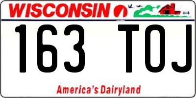 WI license plate 163TOJ